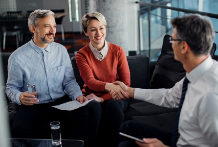 Advisor discussing inheritance planning with clients