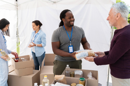 Charity trustees meeting with financial advisor