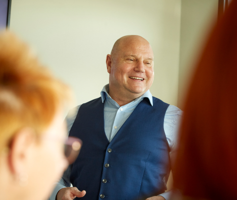 Insurance business advisory meeting with financial consultant